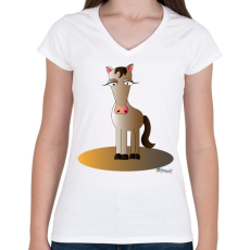 PRINTFASHION Méla paci - Női V-nyakú póló - Fehér