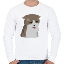 PRINTFASHION Mém cica #1 - Férfi pulóver - Fehér férfi pulóver, kardigán