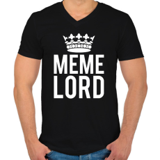 PRINTFASHION Mém király - Meme lord - Férfi V-nyakú póló - Fekete