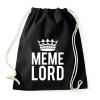 PRINTFASHION Mém király - Meme lord - Sportzsák, Tornazsák - Fekete