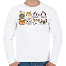 PRINTFASHION meme cats - Férfi pulóver - Fehér férfi pulóver, kardigán