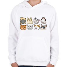 PRINTFASHION meme cats - Gyerek kapucnis pulóver - Fehér