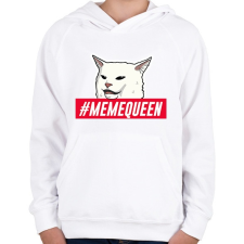 PRINTFASHION Meme Queen - Gyerek kapucnis pulóver - Fehér gyerek pulóver, kardigán