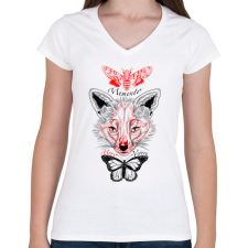PRINTFASHION Memento - Női V-nyakú póló - Fehér női póló