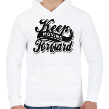 PRINTFASHION Menj előre - Férfi kapucnis pulóver - Fehér férfi pulóver, kardigán