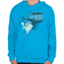 PRINTFASHION Menj horgászni - Gyerek kapucnis pulóver - Azúrkék gyerek pulóver, kardigán