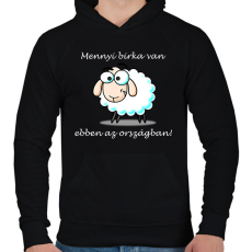 PRINTFASHION Mennyi birka - Férfi kapucnis pulóver - Fekete