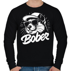 PRINTFASHION Menő Bober - Férfi pulóver - Fekete