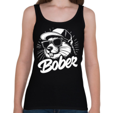 PRINTFASHION Menő Bober - Női atléta - Fekete női trikó