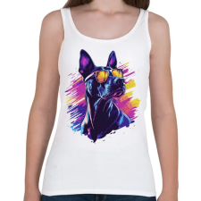 PRINTFASHION Menő Doberman - Női atléta - Fehér női trikó