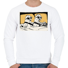 PRINTFASHION Menő galambok - Férfi pulóver - Fehér