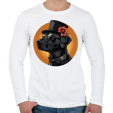PRINTFASHION Menő Labrador - Férfi hosszú ujjú póló - Fehér