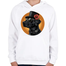 PRINTFASHION Menő Labrador - Gyerek kapucnis pulóver - Fehér