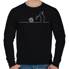 PRINTFASHION Menő Manó és a koronavírus / fehér minta - Férfi pulóver - Fekete férfi pulóver, kardigán