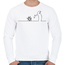 PRINTFASHION Menő Manó és a koronavírus / fekete minta - Férfi pulóver - Fehér férfi pulóver, kardigán