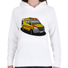 PRINTFASHION Mentőautó - Női kapucnis pulóver - Fehér női pulóver, kardigán