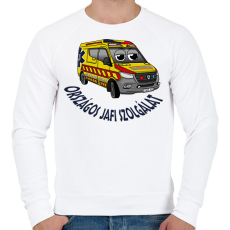 PRINTFASHION mentőautó pisti 2 - Férfi pulóver - Fehér