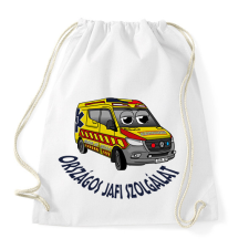 PRINTFASHION mentőautó pisti 2 - Sportzsák, Tornazsák - Fehér tornazsák
