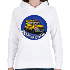 PRINTFASHION mentőautó pisti 3 - Női kapucnis pulóver - Fehér női pulóver, kardigán