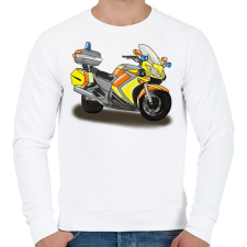 PRINTFASHION mentőmotor - Férfi pulóver - Fehér férfi pulóver, kardigán