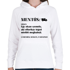 PRINTFASHION Mentős jelentése - Női kapucnis pulóver - Fehér női pulóver, kardigán