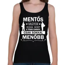PRINTFASHION Mentős vagyok - Menő - Női atléta - Fekete női trikó