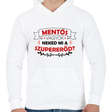 PRINTFASHION Mentős vagyok - Szupererő - Férfi kapucnis pulóver - Fehér