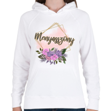 PRINTFASHION Menyasszony (arany keretes) - Női kapucnis pulóver - Fehér női pulóver, kardigán