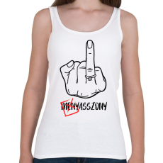 PRINTFASHION Menyasszony VS Asszony - Lánybúcsús póló minta - Női atléta - Fehér