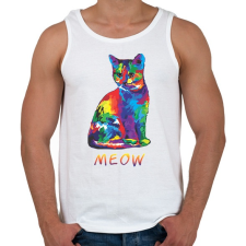 PRINTFASHION MEOW - Férfi atléta - Fehér atléta, trikó