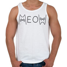 PRINTFASHION Meow - Férfi atléta - Fehér