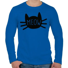 PRINTFASHION Meow  - Férfi hosszú ujjú póló - Királykék férfi póló