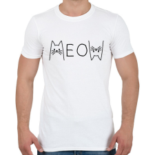 PRINTFASHION Meow - Férfi póló - Fehér férfi póló
