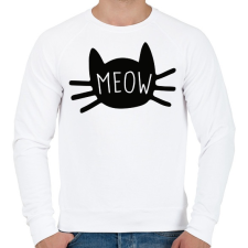 PRINTFASHION Meow - Férfi pulóver - Fehér férfi pulóver, kardigán