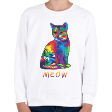 PRINTFASHION MEOW - Gyerek pulóver - Fehér gyerek pulóver, kardigán