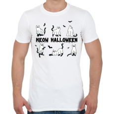 PRINTFASHION Meow Halloween - Férfi póló - Fehér