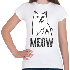 PRINTFASHION Meow - Női póló - Fehér női póló