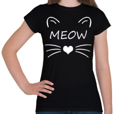 PRINTFASHION MEOW - Női póló - Fekete