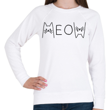 PRINTFASHION Meow - Női pulóver - Fehér női pulóver, kardigán