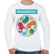 PRINTFASHION Meowcrobiology - Férfi hosszú ujjú póló - Fehér