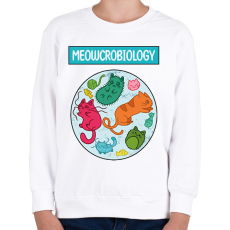 PRINTFASHION Meowcrobiology - Gyerek pulóver - Fehér