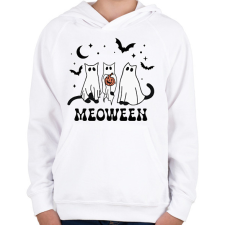 PRINTFASHION Meoween - Gyerek kapucnis pulóver - Fehér gyerek pulóver, kardigán