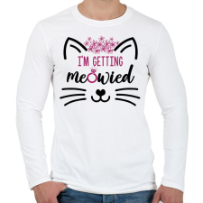 PRINTFASHION Meowied - Férfi hosszú ujjú póló - Fehér férfi pulóver, kardigán