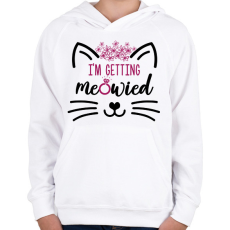 PRINTFASHION Meowied - Gyerek kapucnis pulóver - Fehér