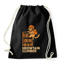 PRINTFASHION Meowtain climber - Sportzsák, Tornazsák - Fekete tornazsák