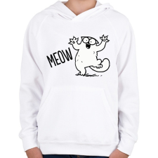 PRINTFASHION Meoww - Gyerek kapucnis pulóver - Fehér gyerek pulóver, kardigán