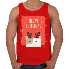 PRINTFASHION MEOWY CHRISTMAS - Férfi atléta - Piros atléta, trikó