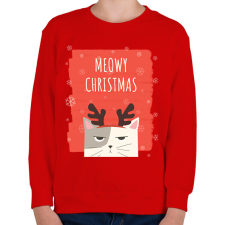 PRINTFASHION MEOWY CHRISTMAS - Gyerek pulóver - Piros gyerek pulóver, kardigán