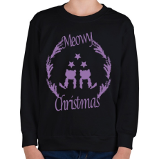 PRINTFASHION meowy purple - Gyerek pulóver - Fekete
