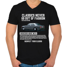 PRINTFASHION mercedes - Férfi V-nyakú póló - Fekete